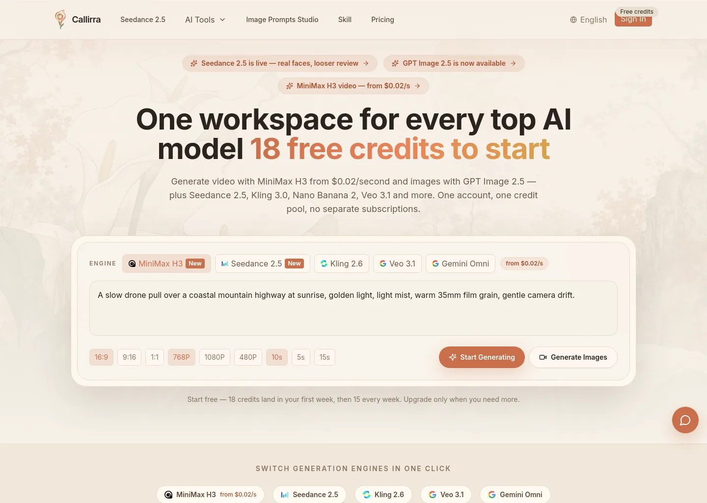 callirra.com — a measured funnel