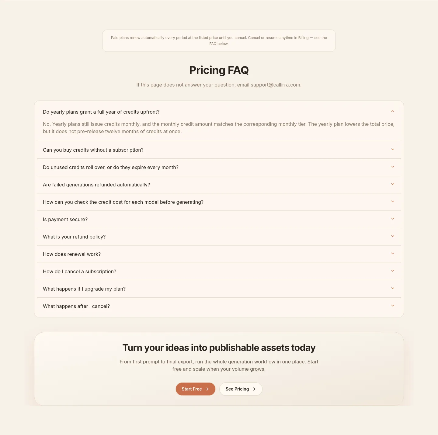 callirra.com — FAQ