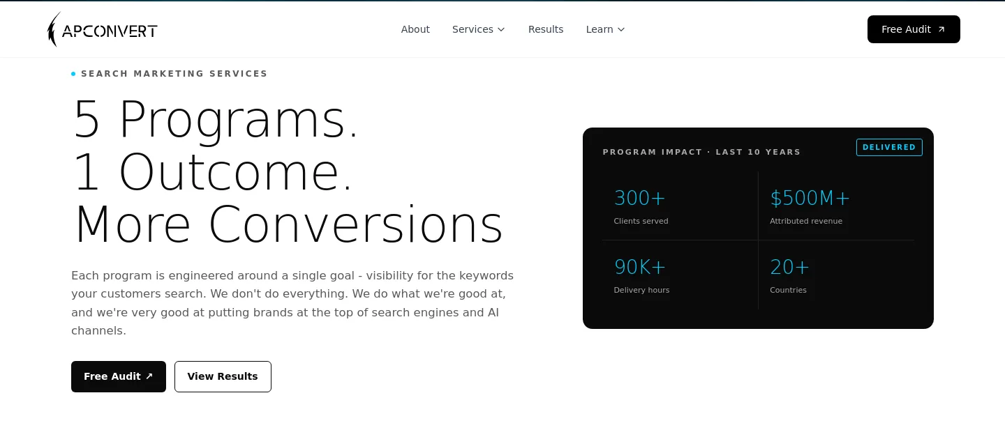capconvert.com Hero section