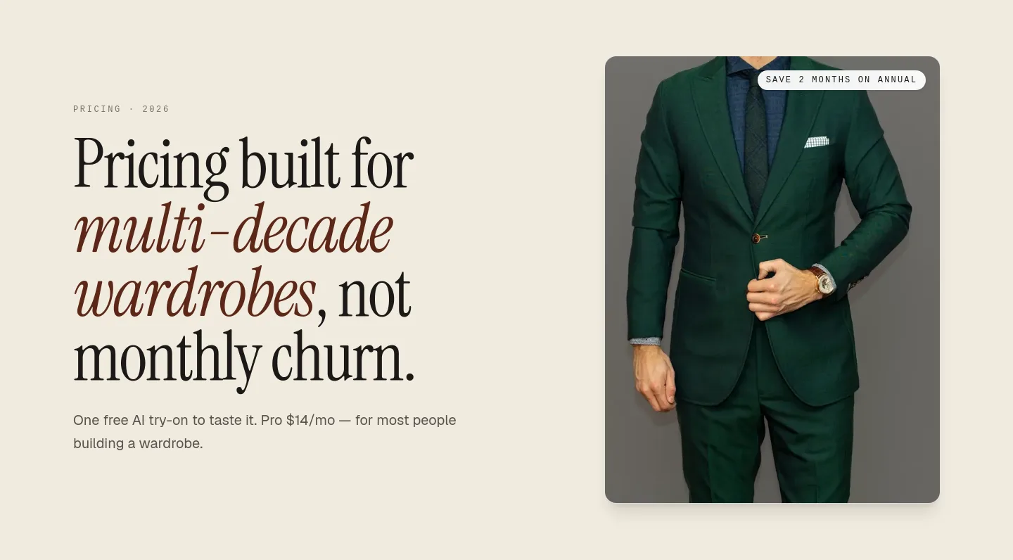 capsulewardrobe.ai Hero section