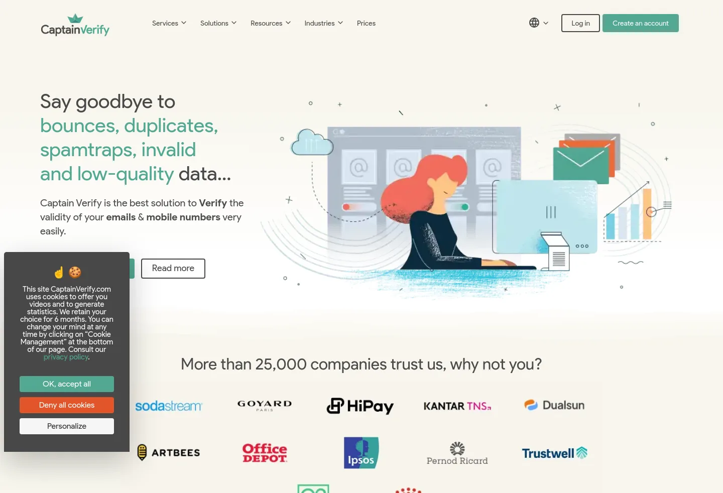 captainverify.com — a measured funnel