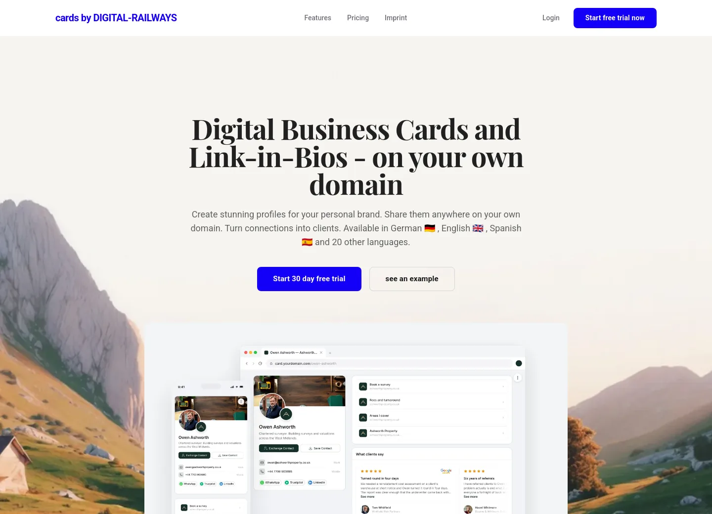 cards.digital-railways.com — a measured funnel
