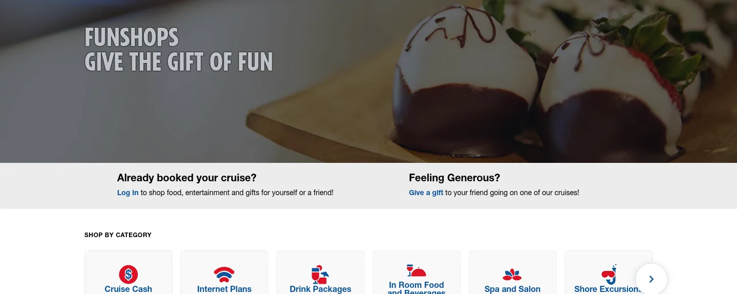carnival.com Hero section