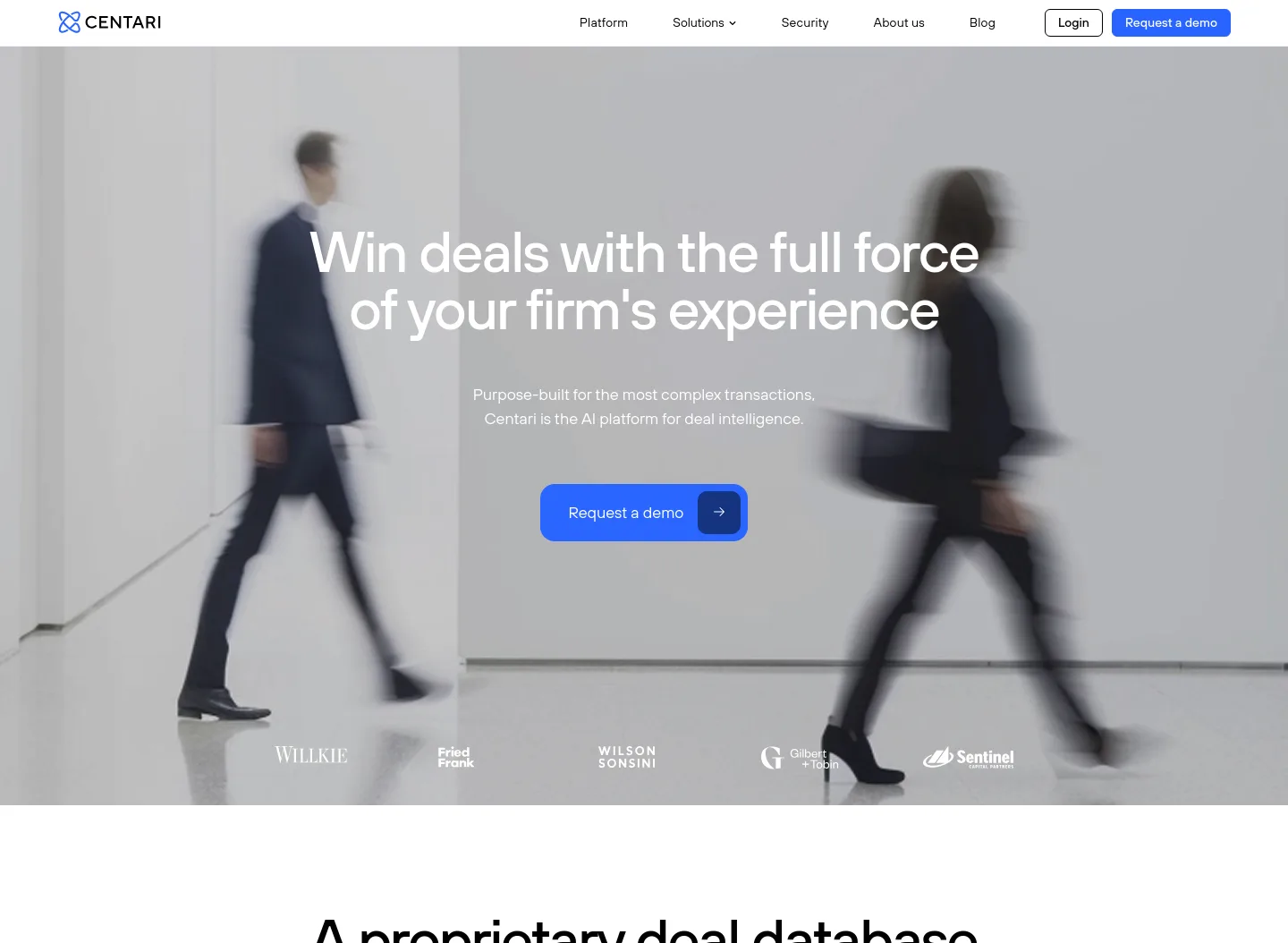 centari.com Hero section