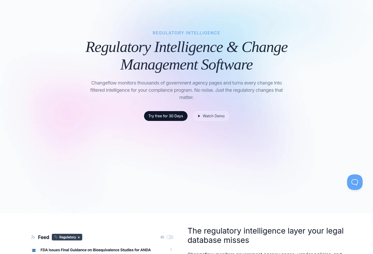 changeflow.com Hero section