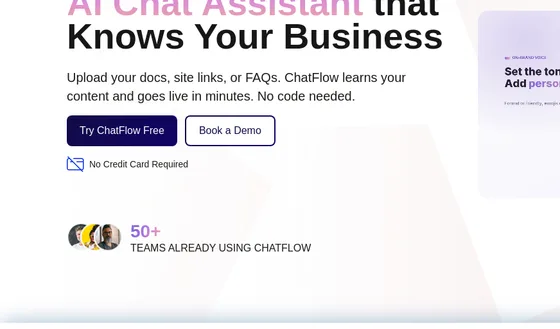No credit card element from chatflow.co