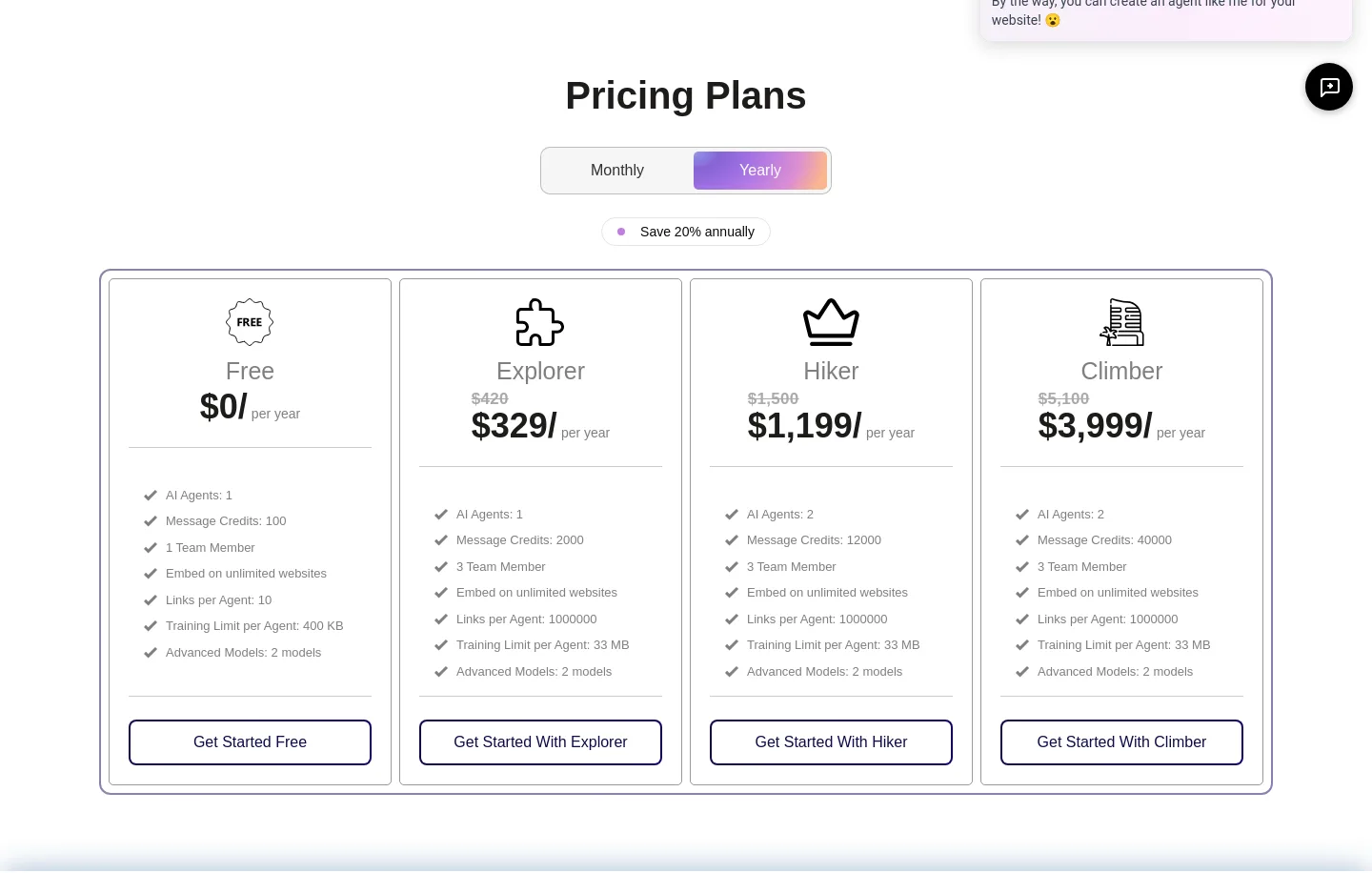chatflow.co Pricing section