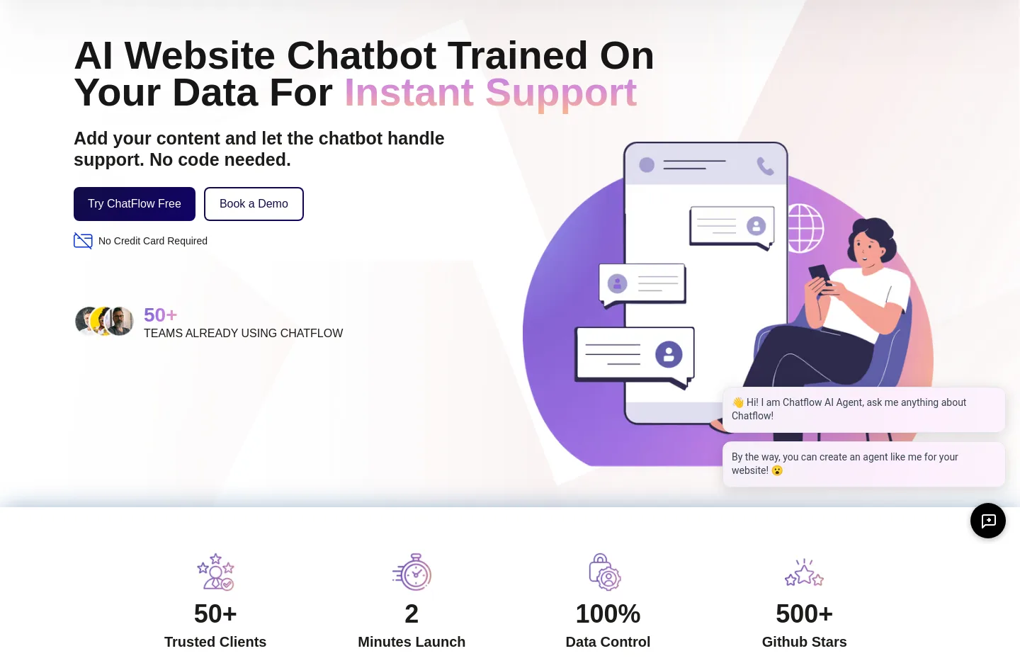 chatflow.co — a real Hero section