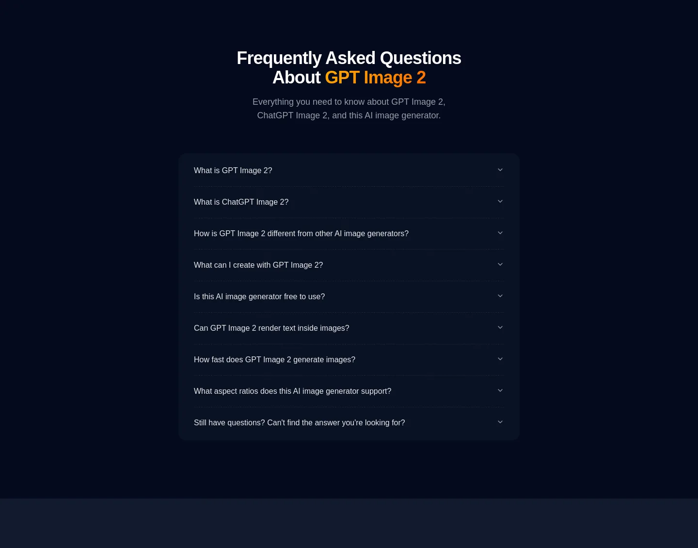 chatgptimage2.ai — FAQ