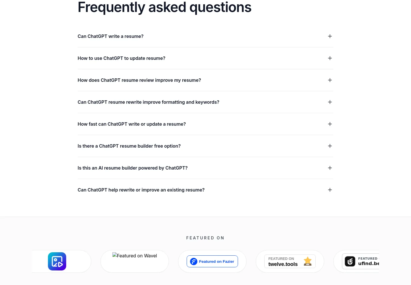 chatgptresume.com — FAQ
