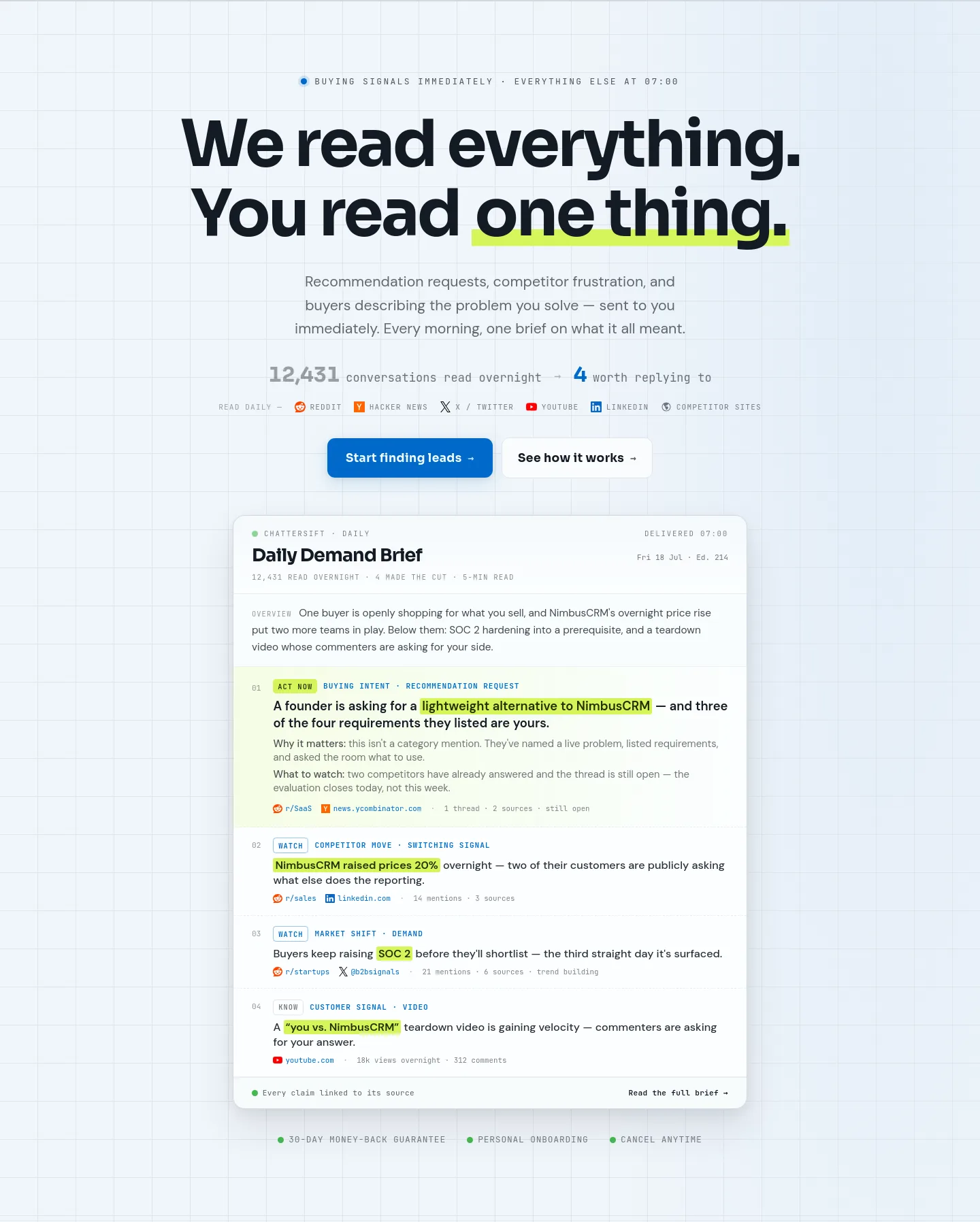 chattersift.com — Hero