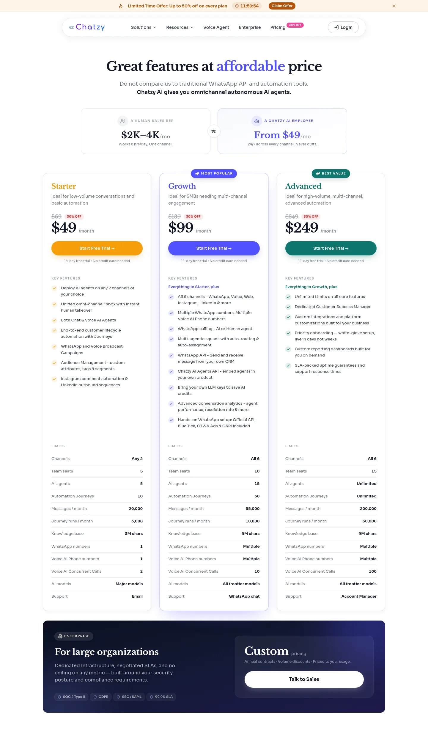 chatzy.ai Hero section