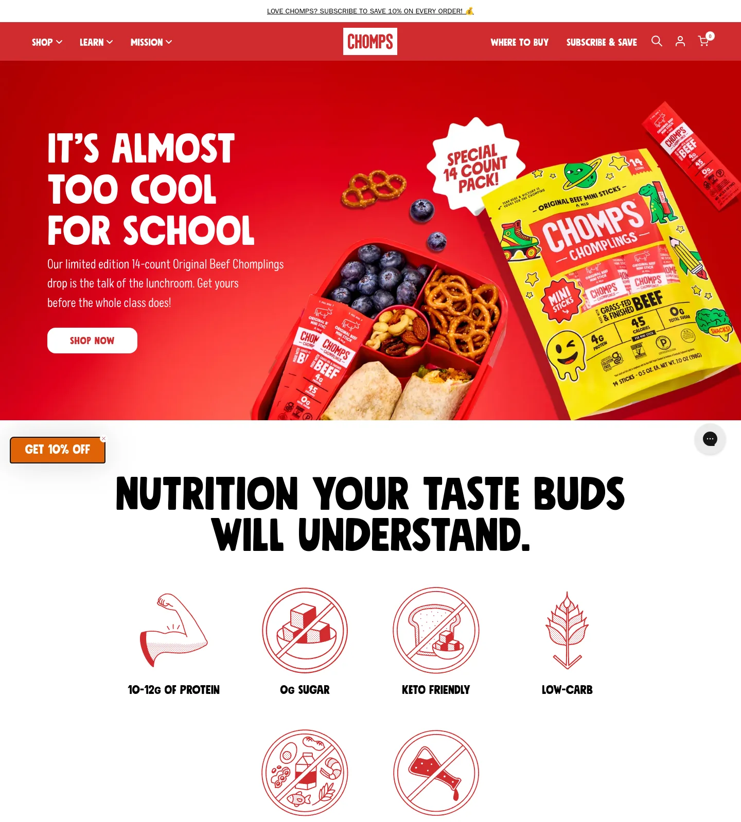 chomps.com — a measured funnel