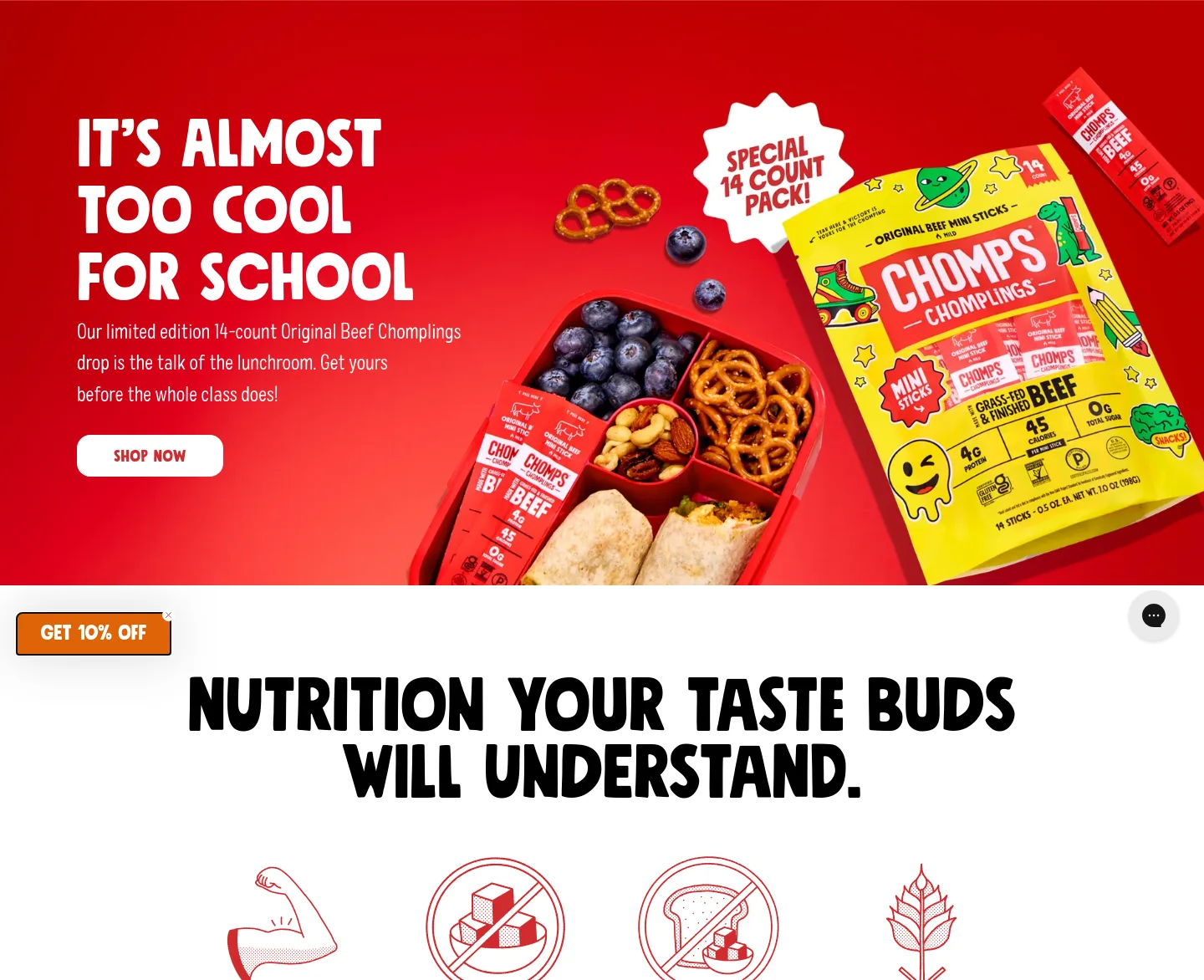 chomps.com Hero section