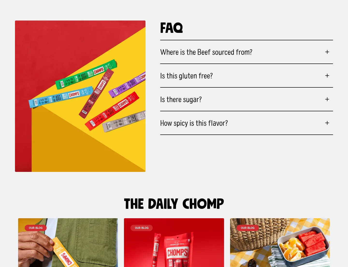 chomps.com FAQ section