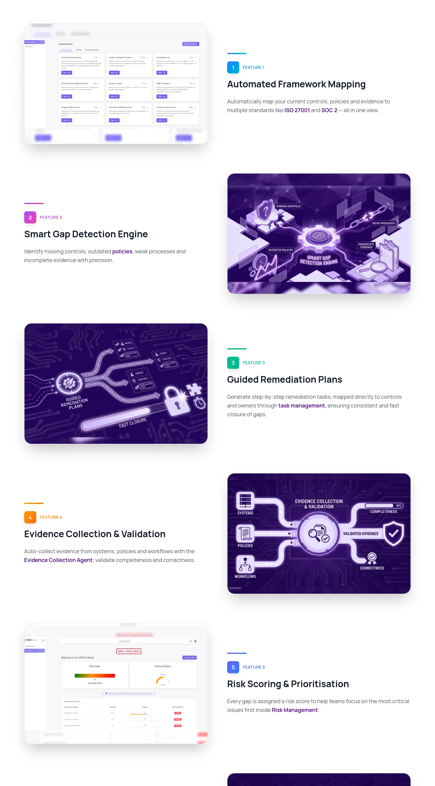 cisogenie.com — a real Features section