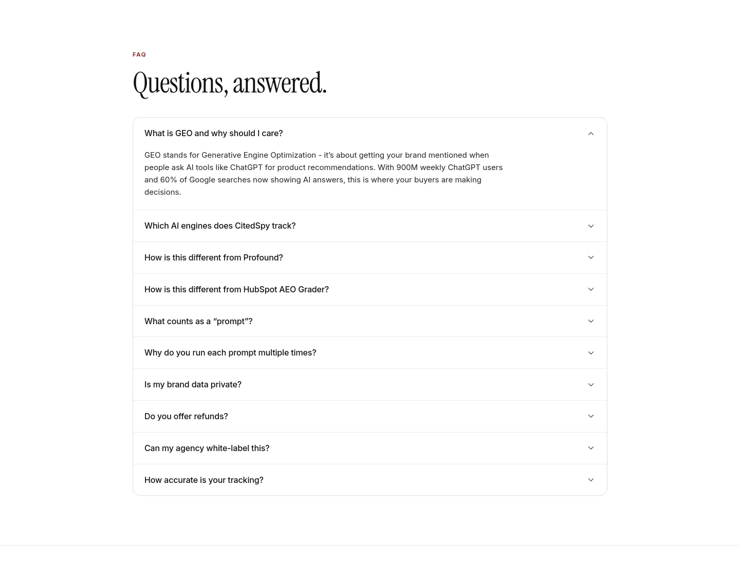 citedspy.com FAQ section