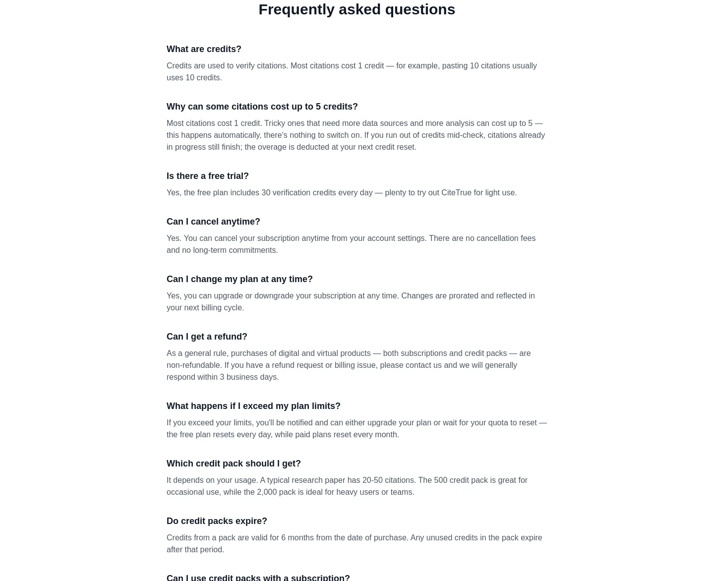 citetrue.com — FAQ