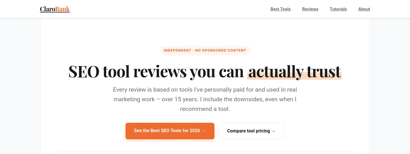 clarorank.com — a measured funnel