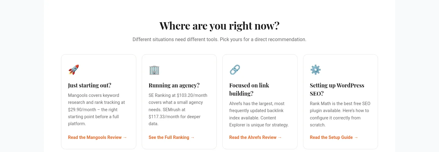 clarorank.com Pricing section