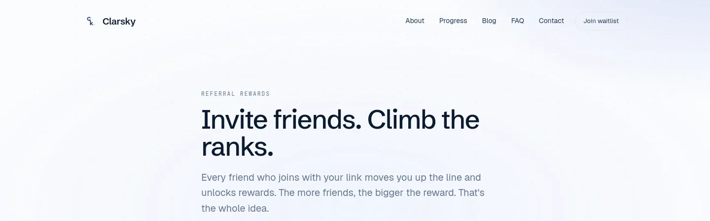 clarsky.com — a measured funnel