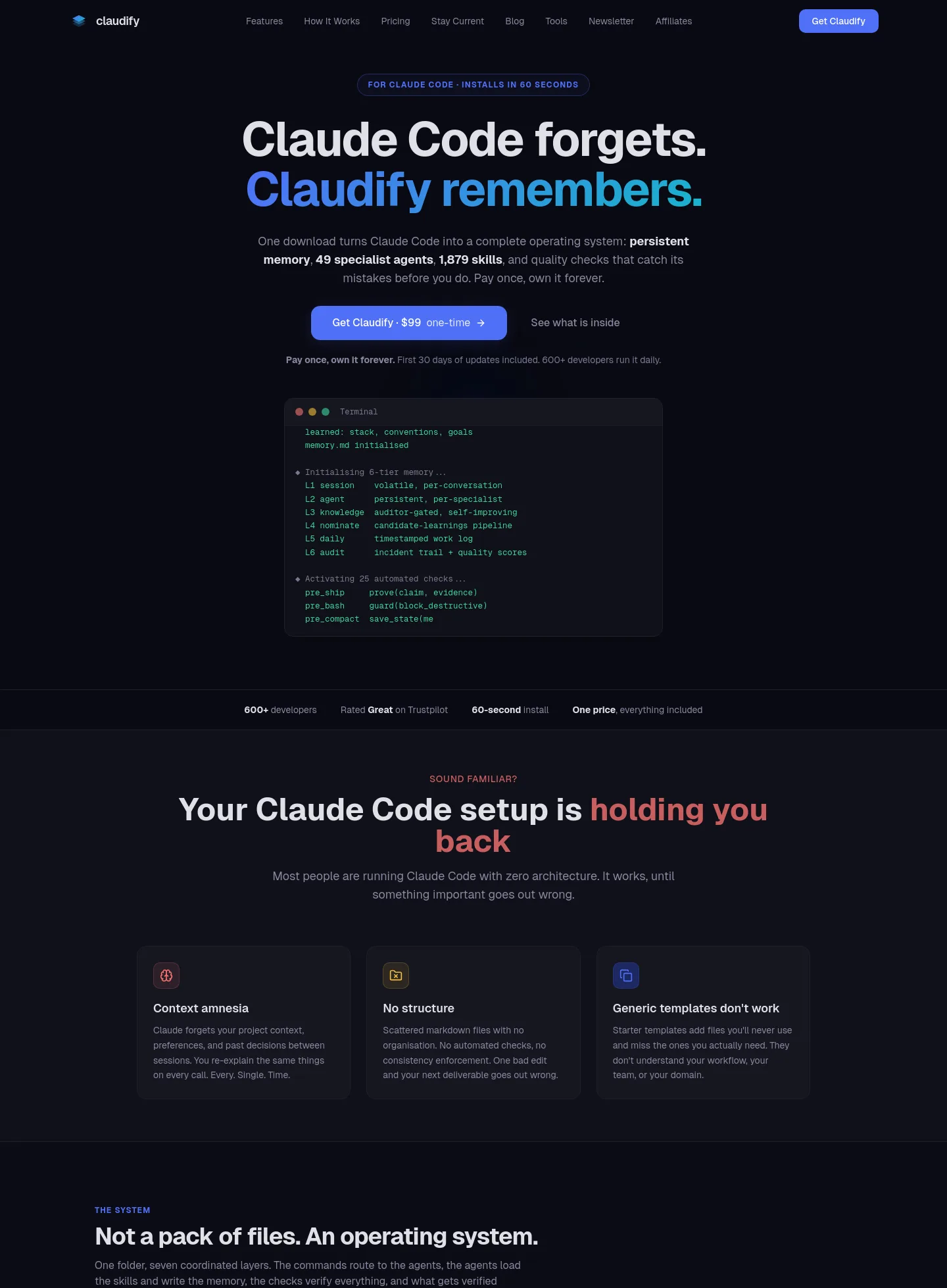 claudify.tech — a measured funnel