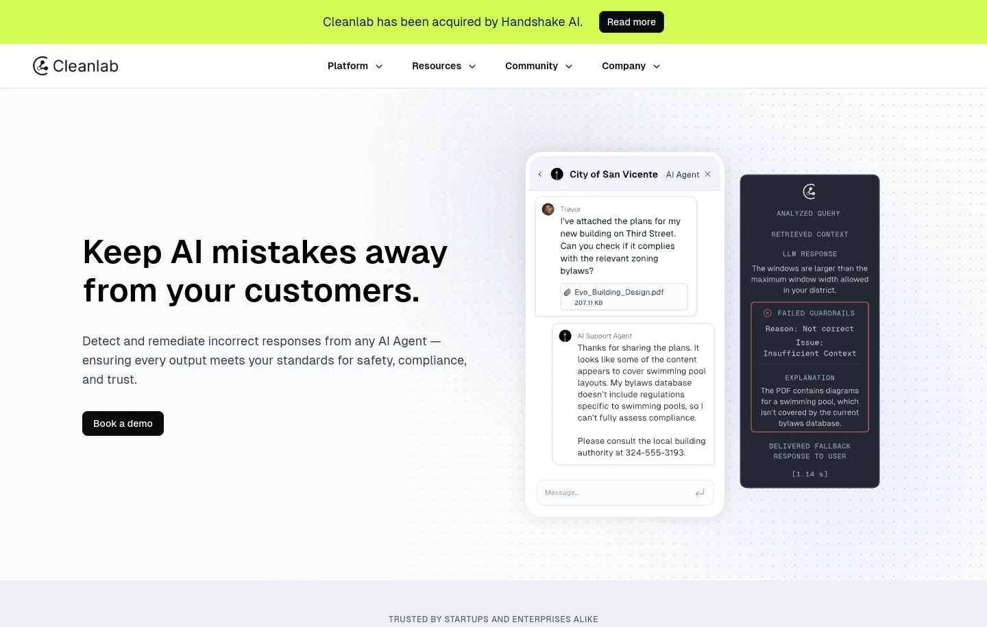 cleanlab.ai — a measured funnel