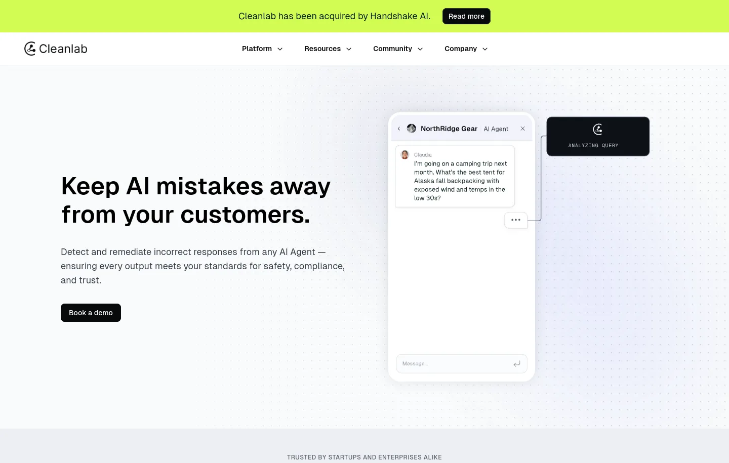 cleanlab.ai — a measured funnel