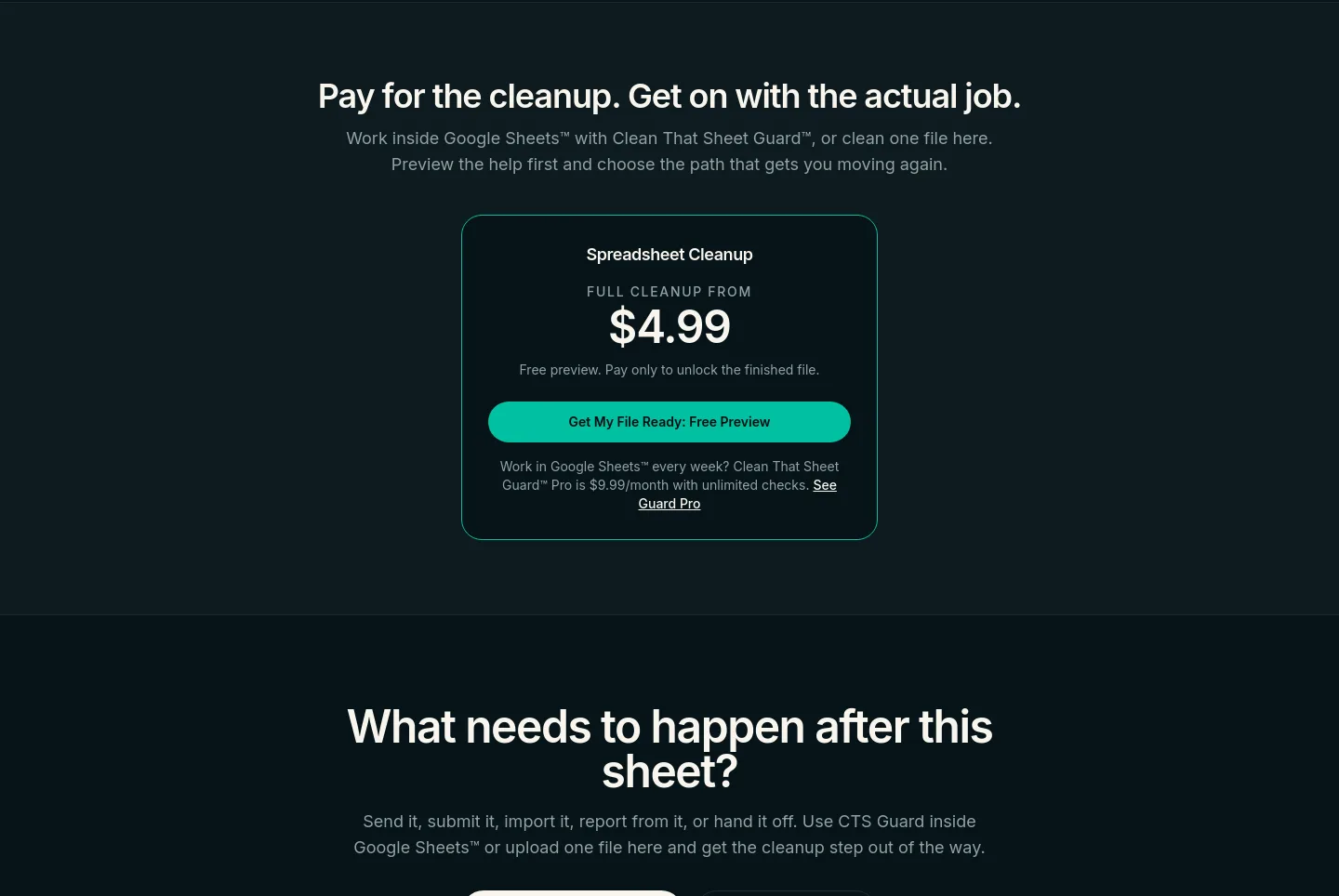 cleanthatsheet.com — Pricing