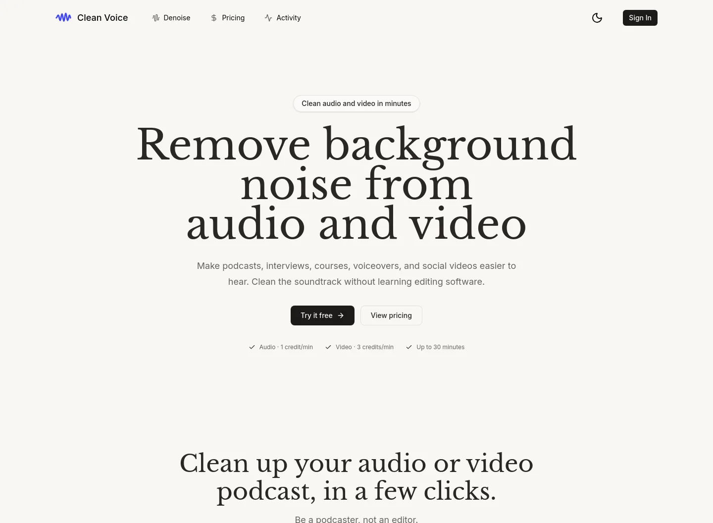 cleanvoice.app — a measured funnel