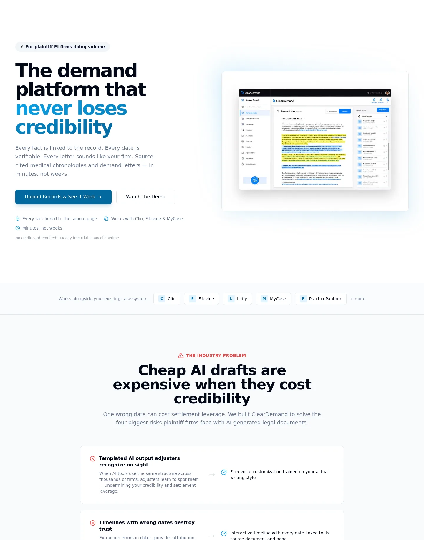 cleardemand.io Hero section