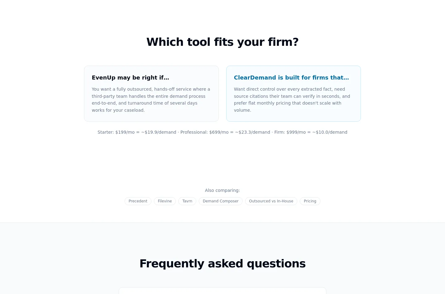 cleardemand.io Pricing section