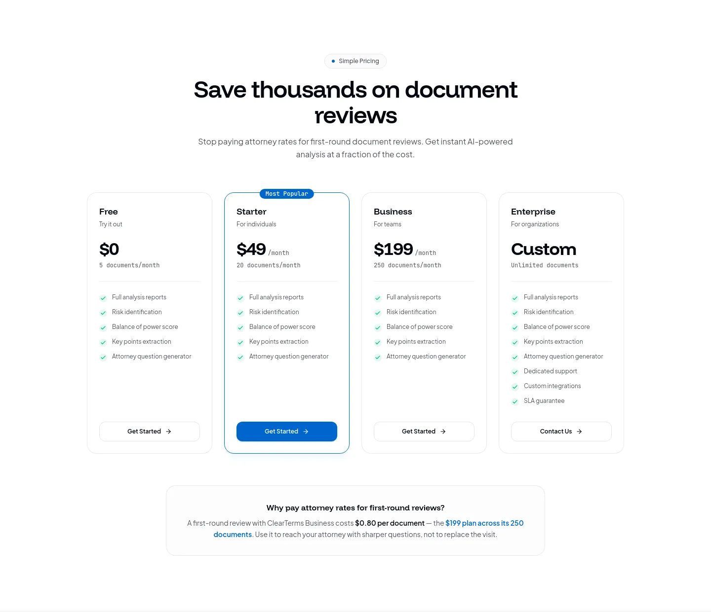 clearterms.co — Pricing