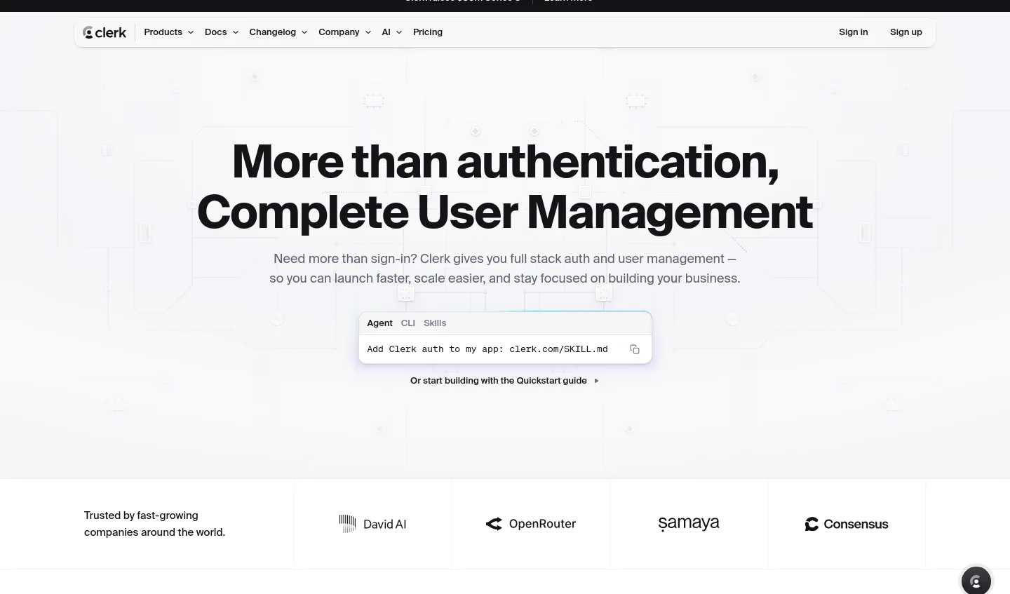 clerk.com — Hero