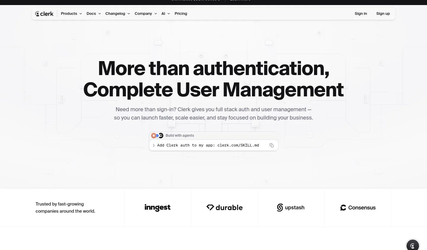 clerk.com — Hero