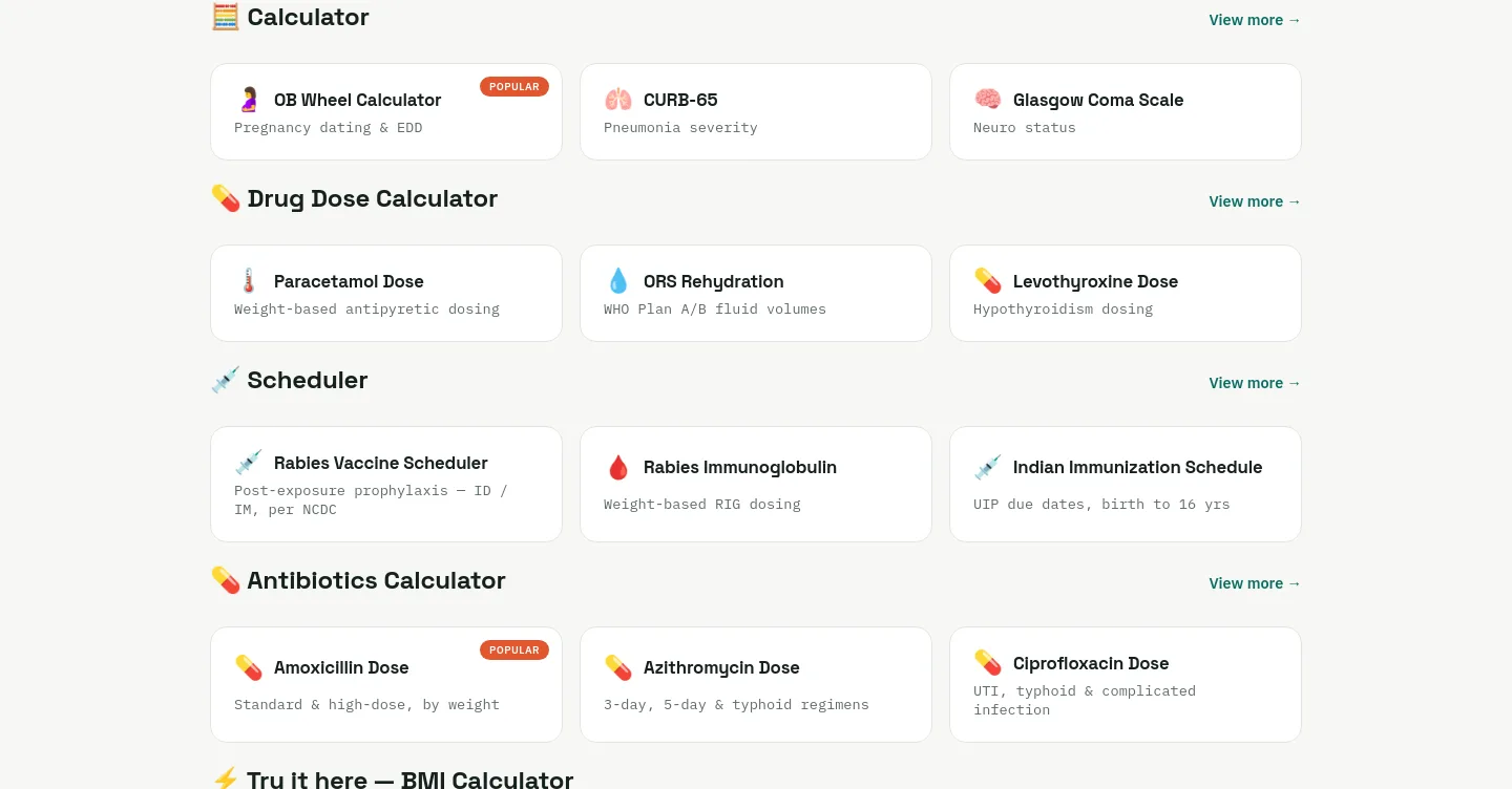 clinixcal.com Features section