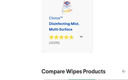 Rating element from clorox.com