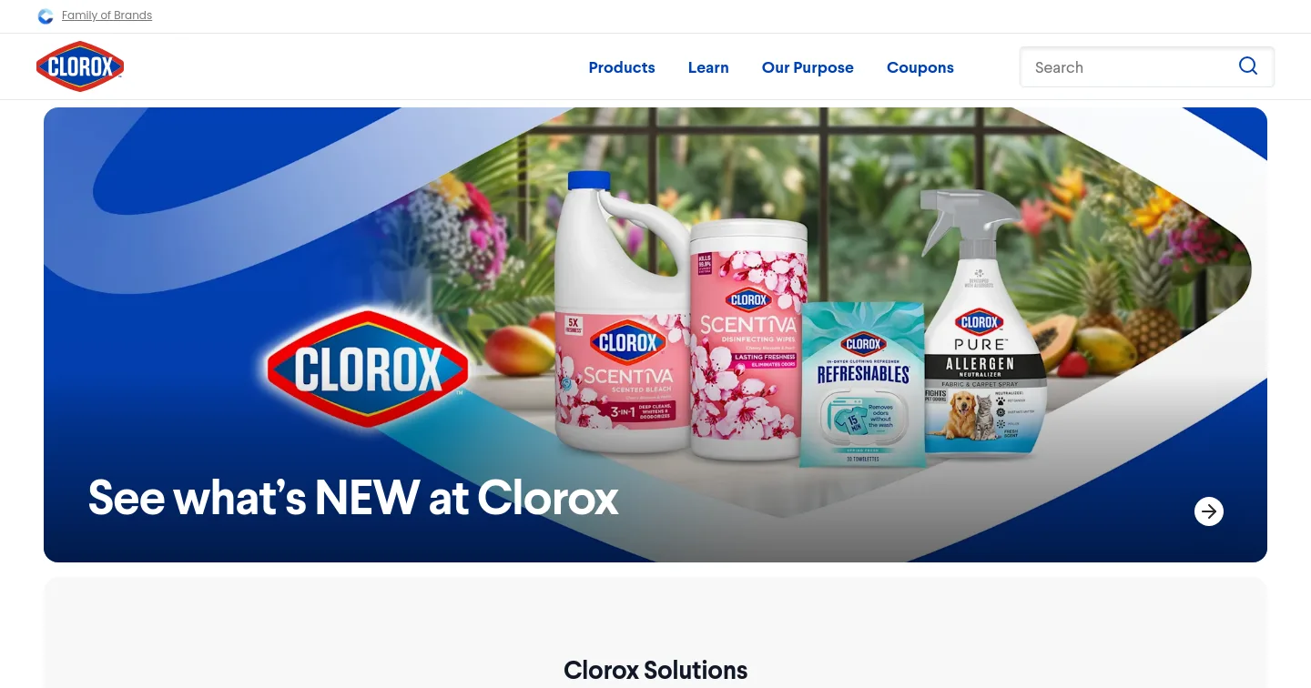 clorox.com — a measured funnel