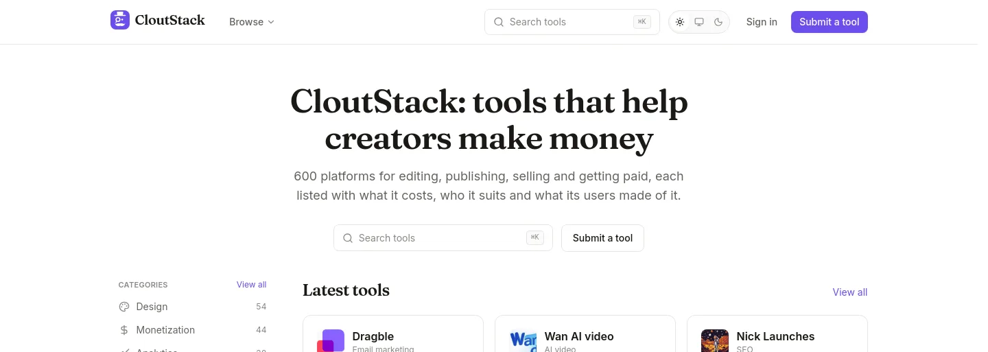 cloutstack.net — a measured funnel