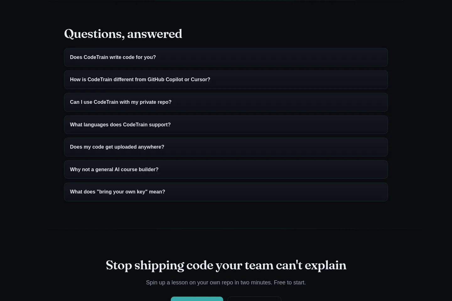 codetrain.ai — FAQ