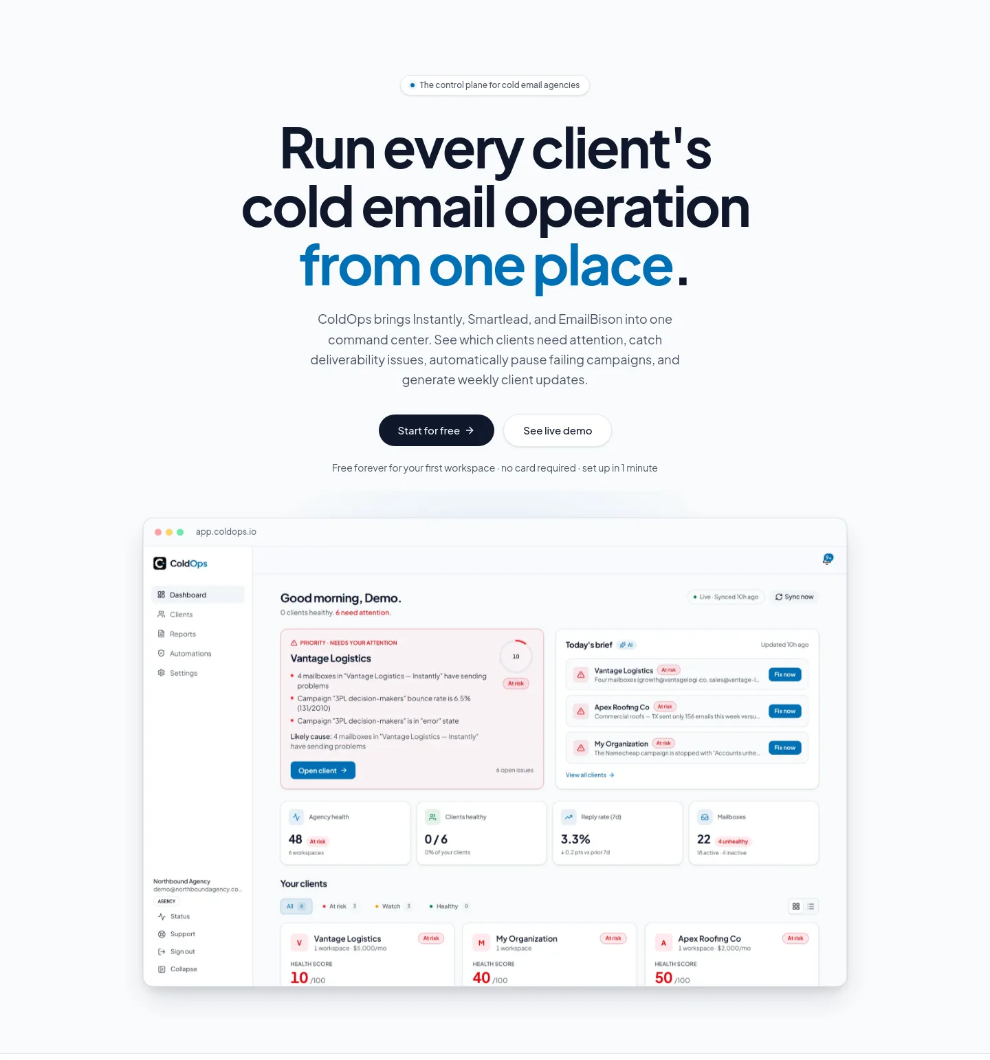 coldops.io — a real Hero section