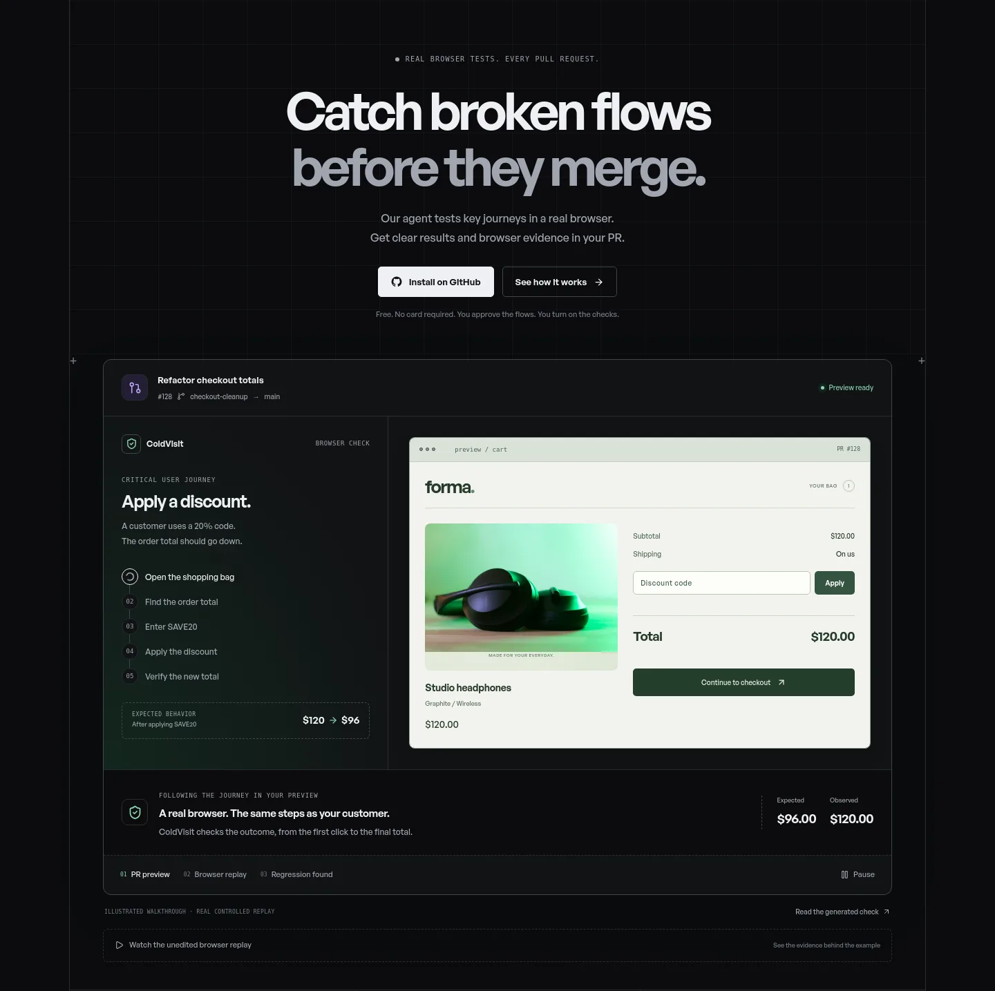 coldvisit.com — a real Hero section