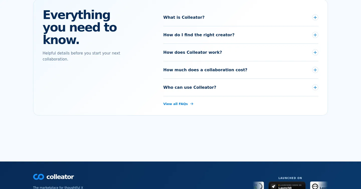 colleator.com — FAQ