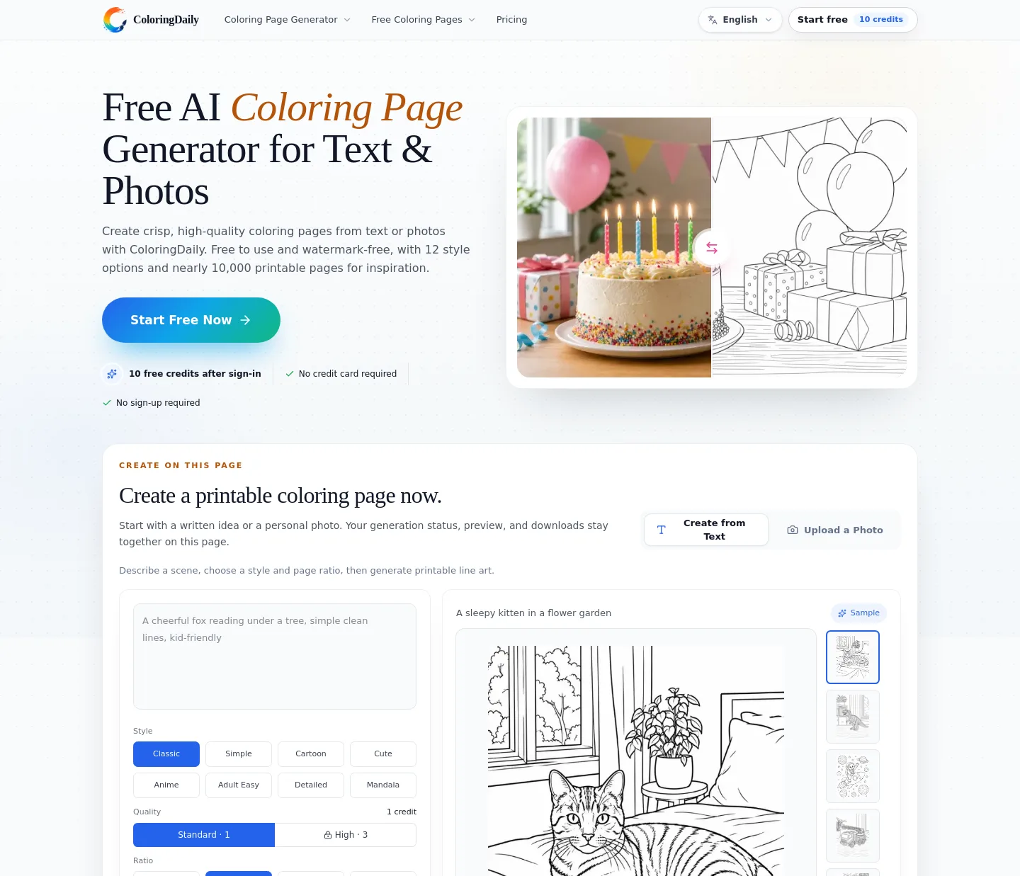 coloringdaily.com — a measured funnel