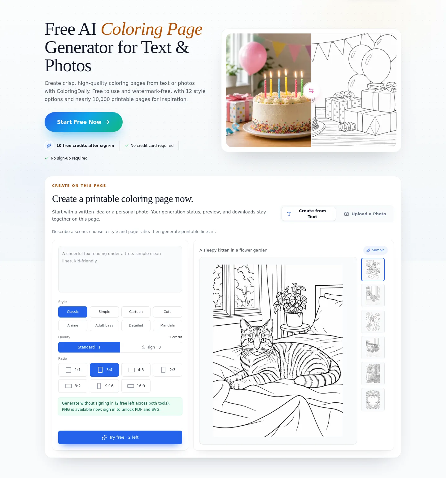 coloringdaily.com — a real Hero section