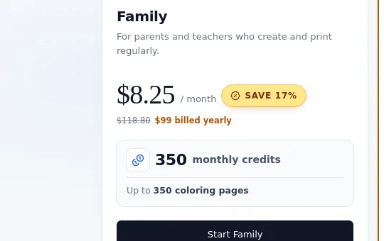 Price anchor element from coloringdaily.com