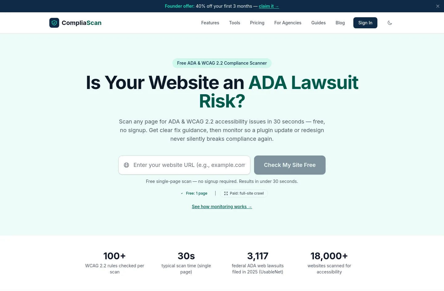 compliascan.com — a measured funnel
