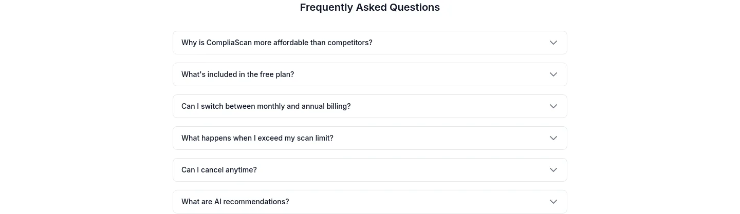 compliascan.com — a real FAQ section