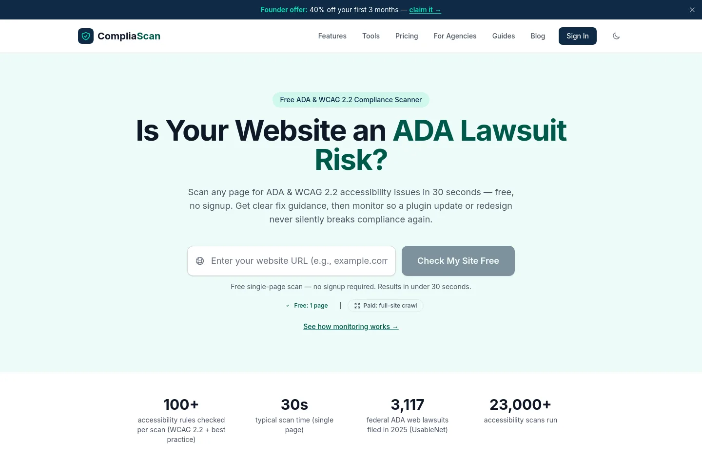 compliascan.com — a measured funnel