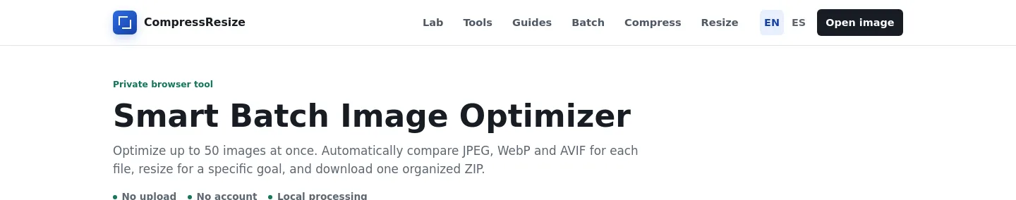 compressresize.pages.dev — a measured funnel